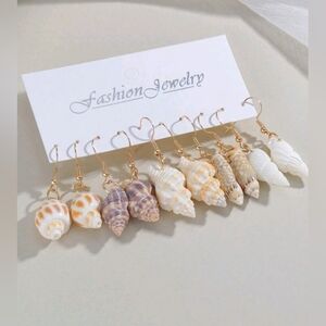 NEW 5 pairs shell dangle earrings
